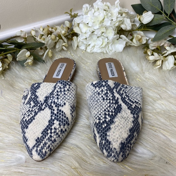 Steve Madden Trace Python snake slip on mules sz 7 - Picture 2 of 7